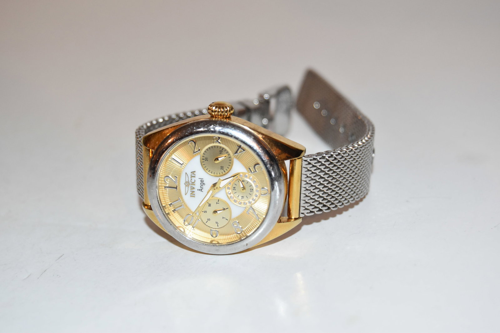 Invicta Women's Watch Angel Quartz Gold Dial Two Tone Stainless Steel (1 of 5)