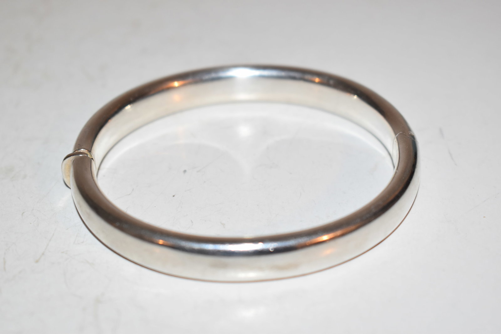 925 Sterling Silver Vintage Anselmini Hinged Bangle Bracelet 7" (1 of 5)