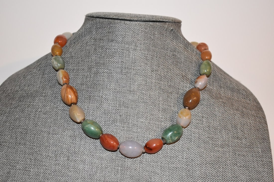vintage colorful gemstone necklace 18" (1 of 4)