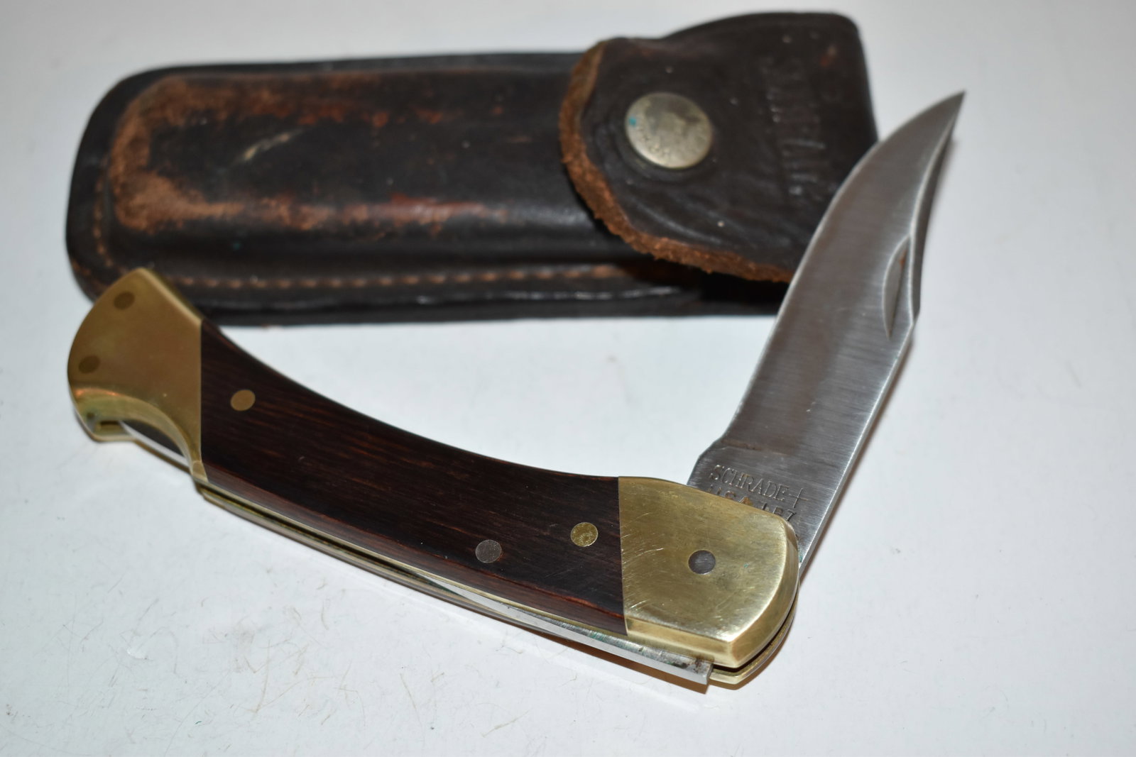 Vintage Schrade Uncle Henry USA LB 7 Knife (R12454) w Sheath (1 of 6)