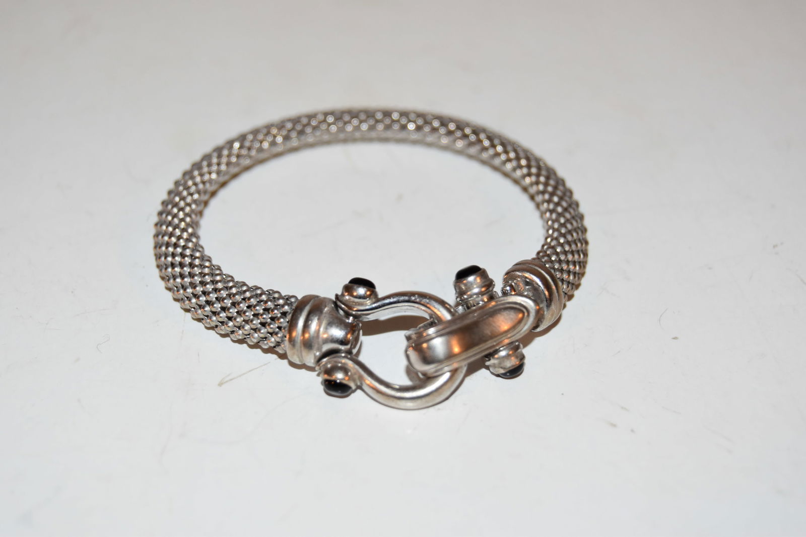 Vintage Italy 925 Sterling Silver Basketweave Mesh Bracelet 7" (1 of 5)