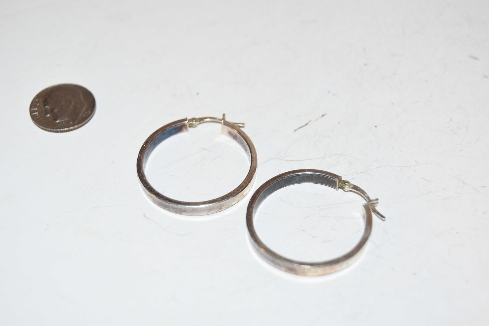 Vintage Jacmel Mauritius Sterling Silver Hoop Hinged Earrings JCM (1 of 3)