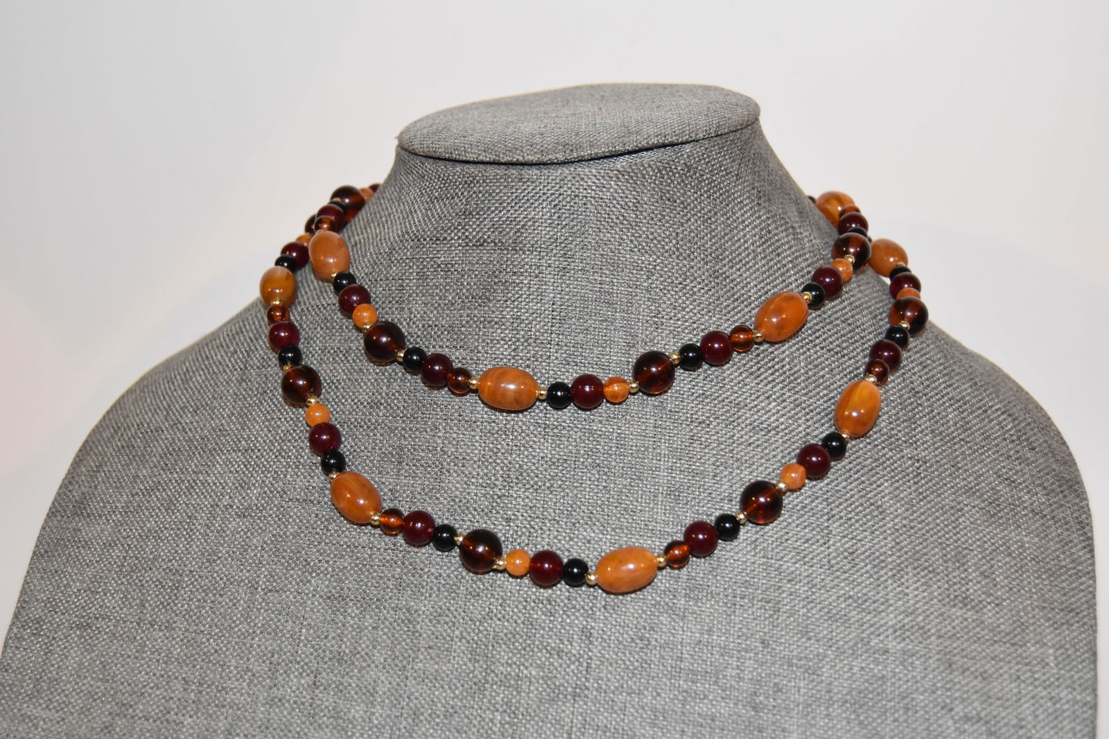 Vintage colorful beaded Necklace 32" (1 of 4)