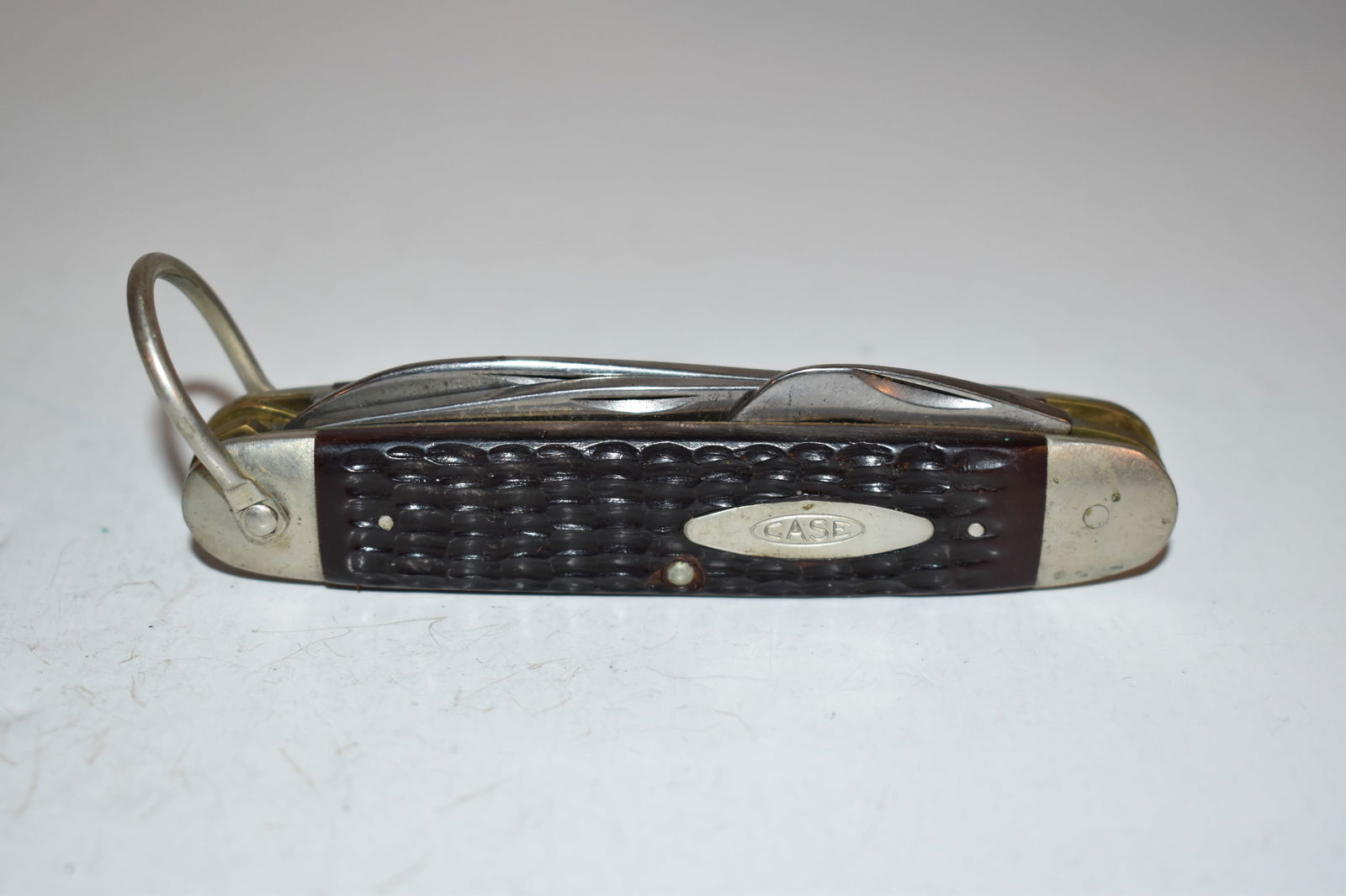 Case XX 640045R scout camp knife jigged brown delrin handles 6 dot like new (1 of 4)