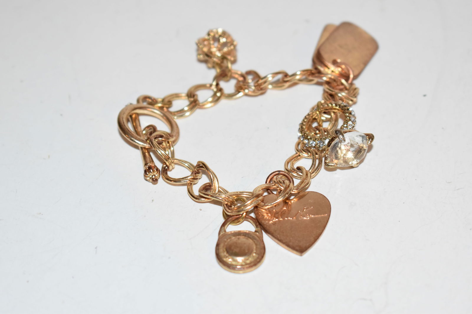 MK Michael Kors Charms Bracelet Bangle Womens Jewelry 8" (1 of 3)