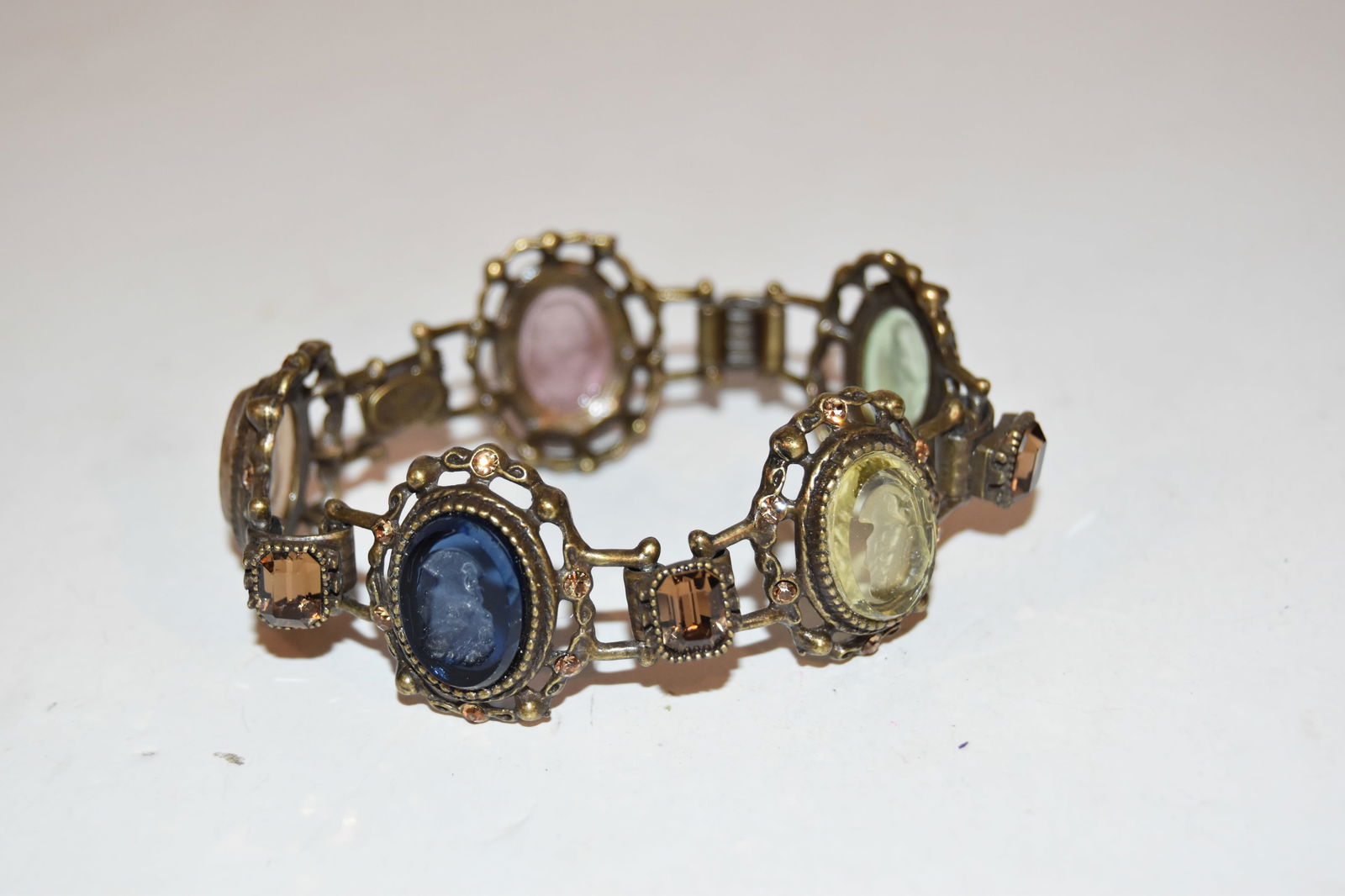 Sweet Romance Victorian Bracelet signed 8" (1 of 7)