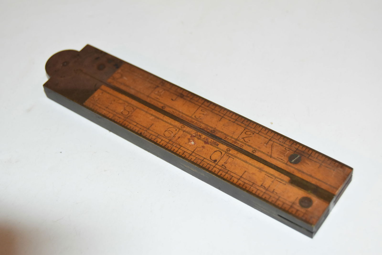 Antique Stephens Co. Inclinometer Folding Ruler Level w Brass Trim nice!!! (1 of 8)