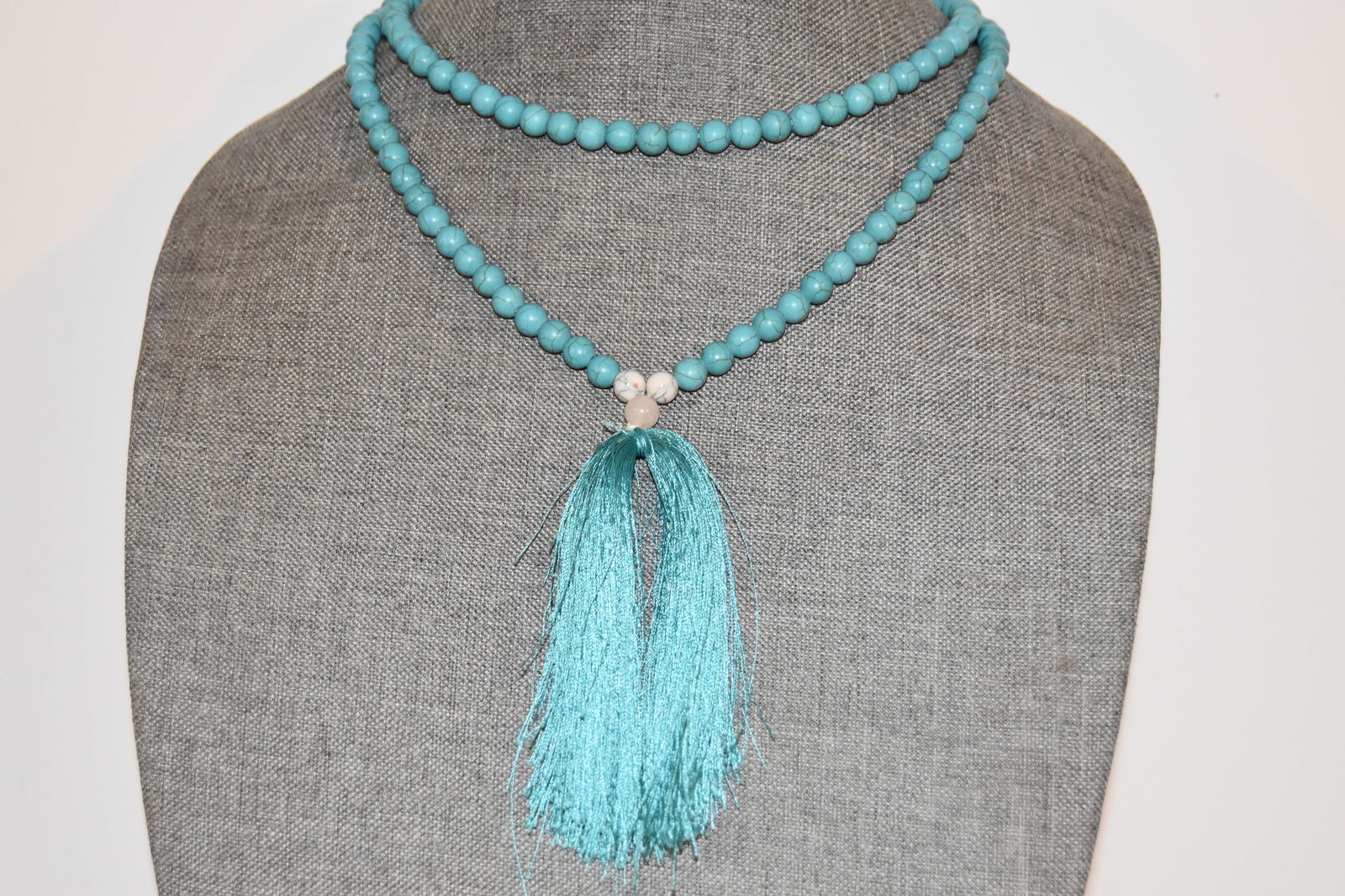 Vintage Turquoise beaded Necklace 36" (1 of 4)