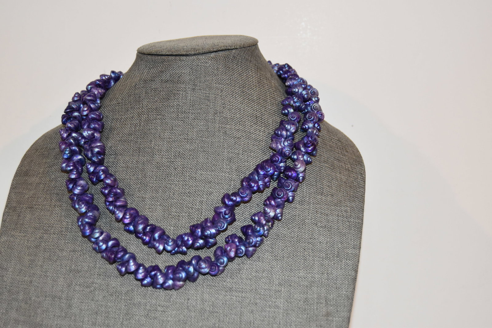 Vintage lavender twist shell large Necklace (1 of 3)