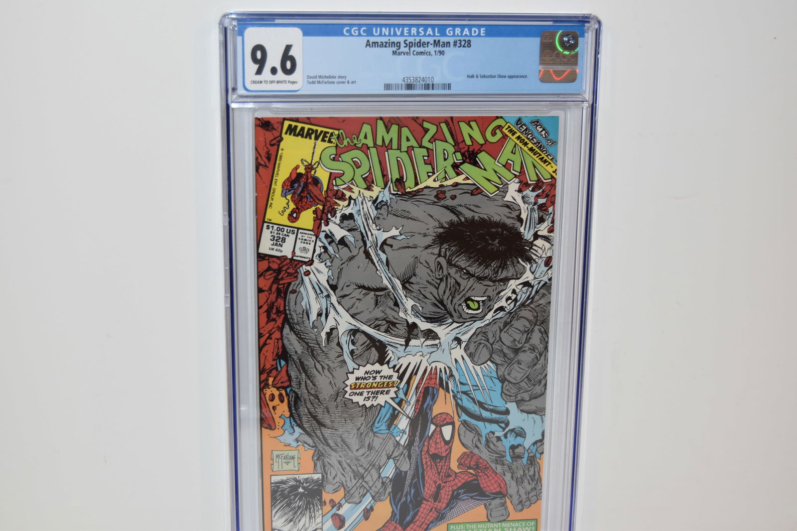 Vintage Comic Book Amazing Spider-Man #328 CGC NM- 9.6 vs Hulk! Todd McFarlane Art!: Vintage Comic Book Amazing Spider-Man #328 CGC NM- 9.6 vs Hulk! Todd McFarlane Art! Please view all photos as they are part of the description and condition of this Item, Feel free to contact me with