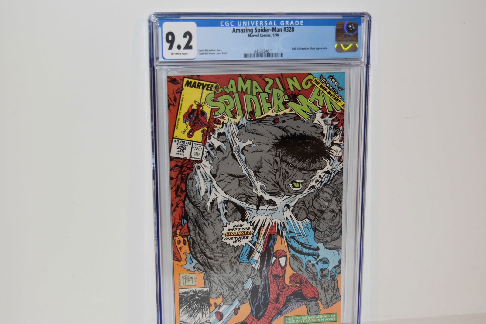 Vintage Comic Book Amazing Spider-Man #328 CGC NM- 9.2 vs Hulk! Todd McFarlane Art!: Vintage Comic Book Amazing Spider-Man #328 CGC NM- 9.2 vs Hulk! Todd McFarlane Art! Please view all photos as they are part of the description and condition of this Item, Feel free to contact me with