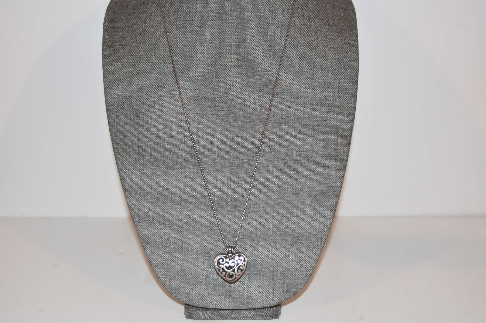 Vintage Brighton Large Chunky Silver HEART Necklace Pendant (1 of 5)