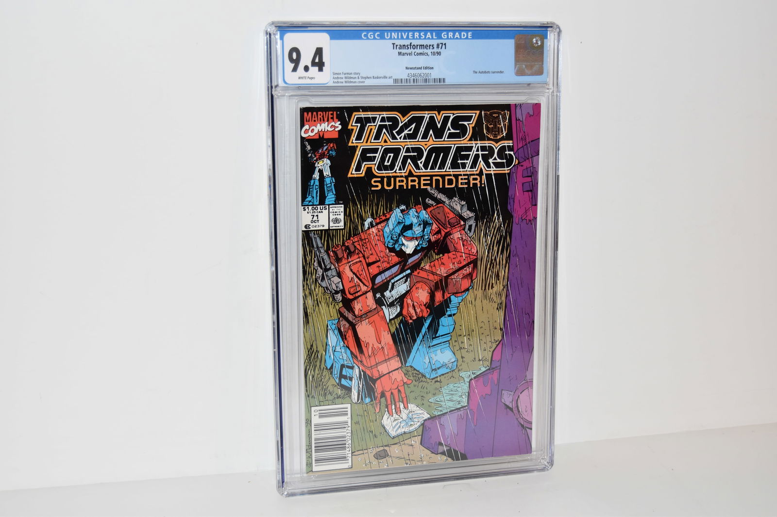 Transformers #71 (1990) Marvel Comics Late Issue Low Print CGC 9.4 (1 of 2)