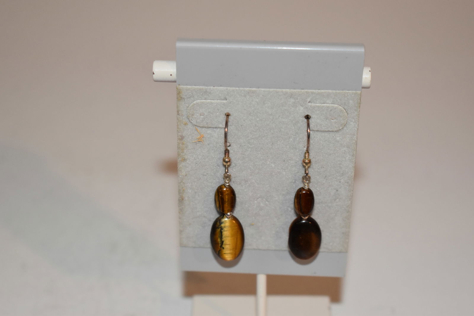 vintage sterling silver tigers eye earrings (1 of 3)