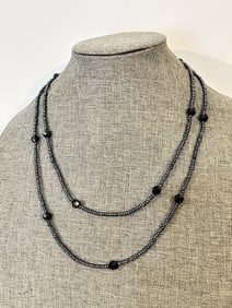 Vintage Hematite Beaded Necklace