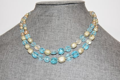 Vintage beaded blue Necklace