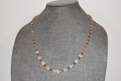Vintage gold filled Swarovski Beaded Necklace