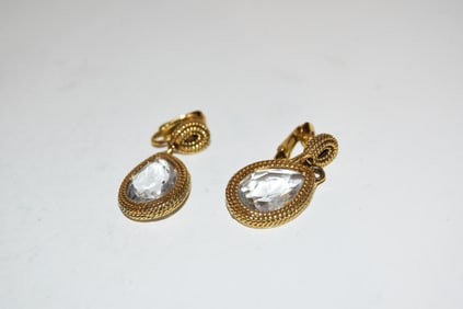 vintage michael kors gold tone earrings