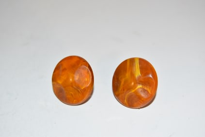 Vintage brown swirle plastic Earrings