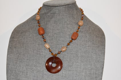 Vintage Beaded gem stone Necklace