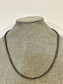 Vintage Sterling Silver black twist Necklace