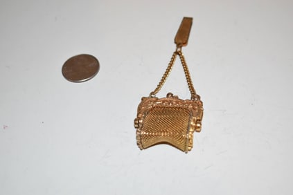 Vintage Hanging Purse Brooch Pocketbook Opens Up Brooch Pin