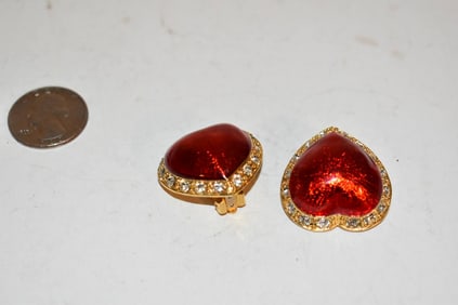 Vintage goldtone heart victoria secret Earrings