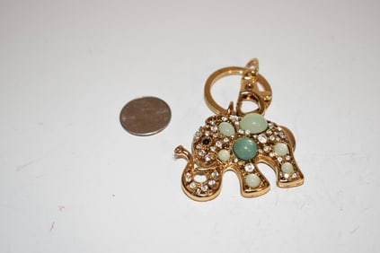 Vintage rhinestone elephant key chain