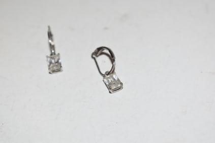 Vintage Sterling Silver rhinestone Earrings