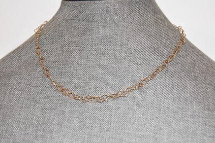 Vintage Sterling Silver Vermeal double loop Necklace