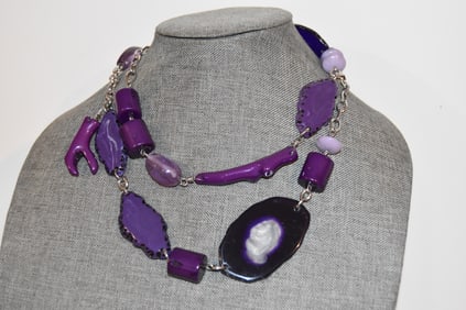 Vintage lavinder statement Necklace