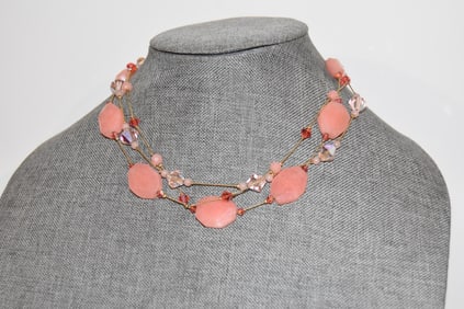 Dabby Reid Nordstrom necklace peach orange crystal beads