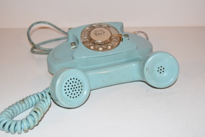 Vintage Princess Telephone Rotary Dial Aqua Blue 701B Bell System Working