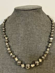 Vintage Dauplaise Mother of Pearl beaded Necklace Signed