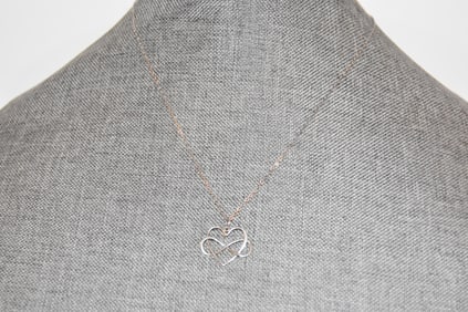 Vintage Sterling Silver heart necklace pendant