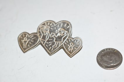 Vintage Save the Children Sterling Silver Brooch Pin EFS 925 Mexico