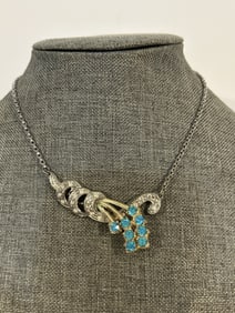 Vintage old rhinestone choker Neckalace