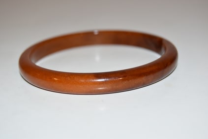 Vintage 1/4" Bakelite  Bracelet Dark Butterscotch 8"