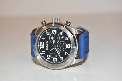 Fossil Men's Stainless Steel Quartz Chronograph Watch works great!!!!