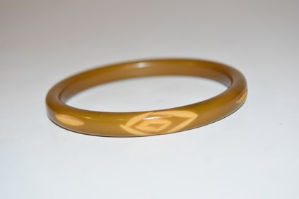 Vintage 1/4" Bakelite Carved Bracelet Butterscotch 8"