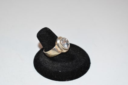 Vintage Sterling Silver tourmaline Ring sz 5.6 marked M