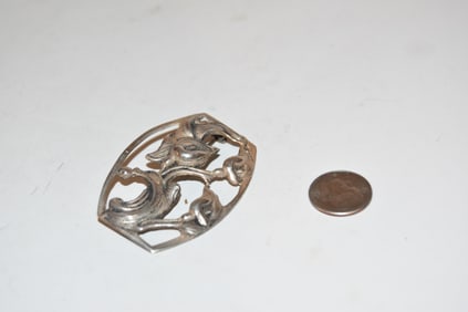 vintage Sterling Silver modernist flower Brooch