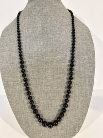 Vintage graduating Beaded heavy onyx Necklace