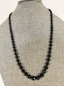 Vintage graduating Beaded heavy onyx Necklace