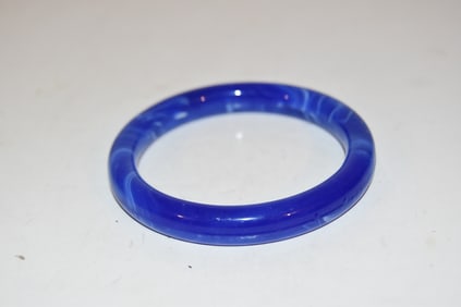 Vintage blue glass swirl Bracelet 8"