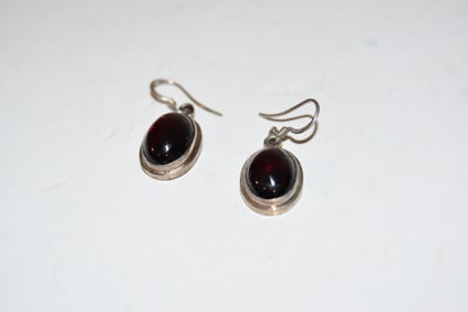 Vintage Sterling Silver Amethyst Earrings