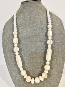 Vintage Beaded Statement white Necklace