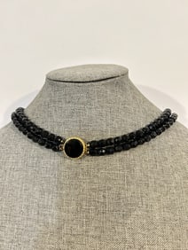 Vintage onyx japan Beaded Necklace