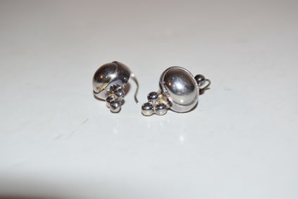 Vintage Sterling Silver modernist Earrings