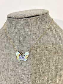 Vintage enamel butterfly Necklace